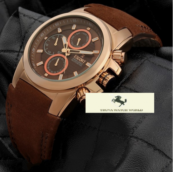 ES005 ESCORT MAT ROSE KAHVERENGİ ERKEK KOL SAATİ